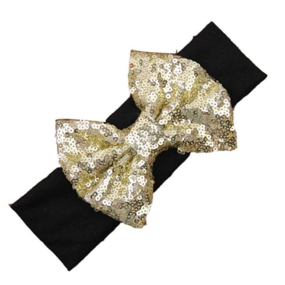 Black and Gold Sequin Headband
